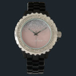 Blush Pink Rose Gold Silver Glitter Monogram<br><div class="desc">Rose Gold - Blush Pink and Silver Sparkle Glitter Script Monogram Name Watch. This makes the perfect graduation,  birthday,  wedding,  bridal shower,  anniversary,  baby shower or bachelorette party gift for someone that loves glam luxury and chic styles.</div>