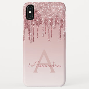 Blush Pink - Rose Gold Sparkle Glitter Monogram Case-Mate iPhone Case