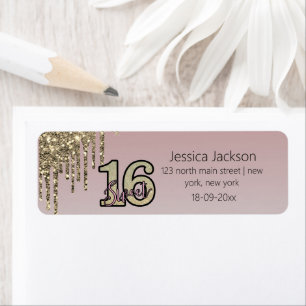 Blush Pink Rose Gold Sweet Sixteen