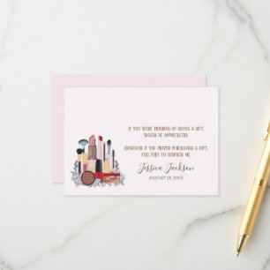 Blush Pink Rose Gold Sweet Sixteen Enclosure Card