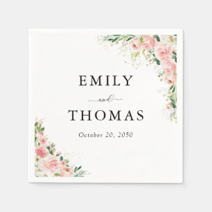 Blush Pink Rose Gold Wedding Napkins