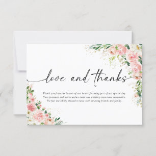 Blush Pink Rose Gold Wedding Thank You Cards