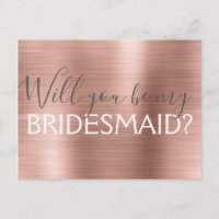 Blush Pink - Rose Gold Will You be my Bridesmaid