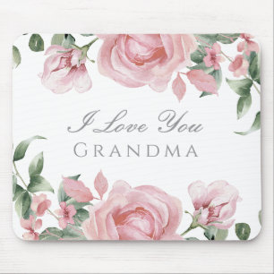 Blush Pink Rose Grandma Mouse Pad