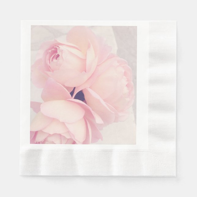 Blush Pink Rose Paper Napkins (Front)