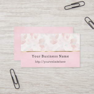 Blush Pink Rose Petal Floral Business name website Card