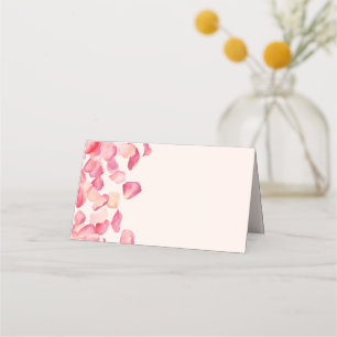 Blush Pink Rose Petals Place Card