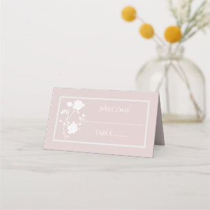 Blush Pink Rose Reception Place Card