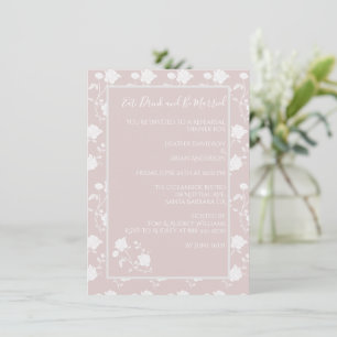 Blush Pink Rose Rehearsal Dinner Invitation