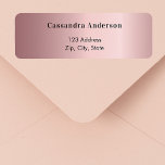 Blush pink rose return address label<br><div class="desc">Classic,  modern elegant blush pink,  rose faux metallic looking background.   Personalise and add your name and address.</div>