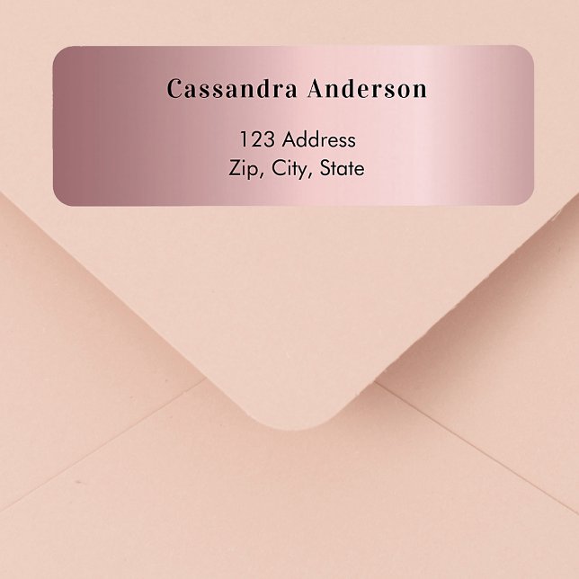 Blush pink rose return address label (Creator Uploaded)