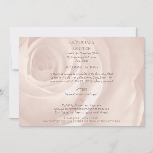 blush pink rose simple elegant wedding details (Front)