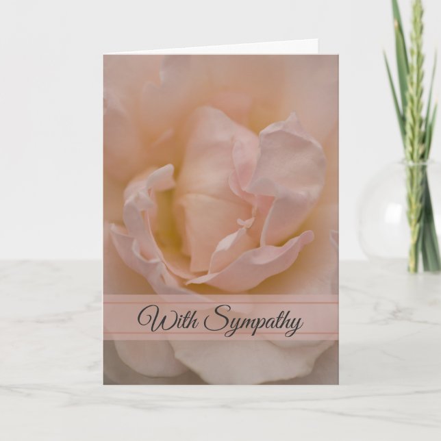 Blush Pink Rose Sympathy Card (Front)