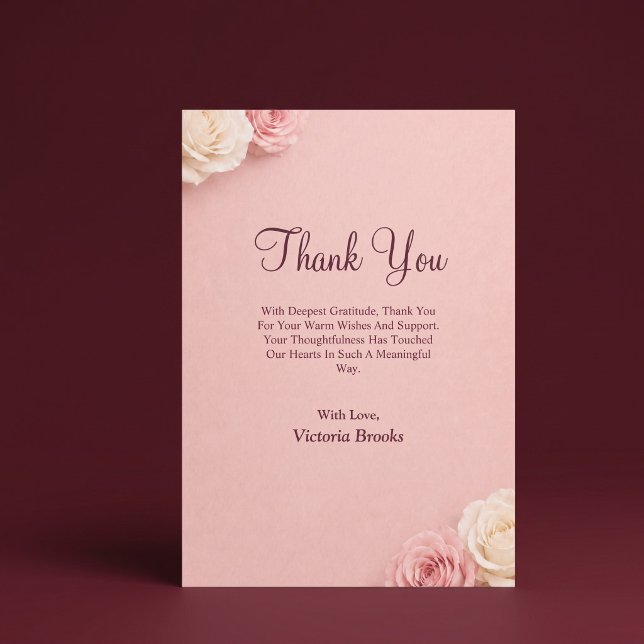 Blush Pink Rose Thank You Card (Creator Uploaded)