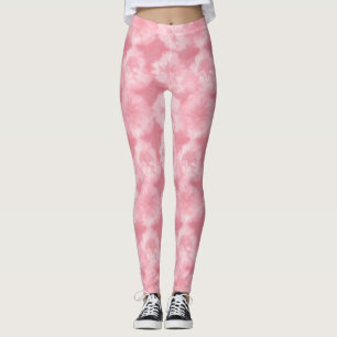 Blush Pink Rose Tie Dye Decorative Leggings