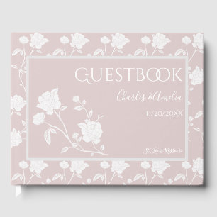 Blush Pink Rose Wedding Guest Book