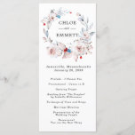 Blush Pink Rose Wedding Programme<br><div class="desc">Beautiful blush pink roses create an elegant wreath at the top of this wedding program. Soft pastel steel blue, almost grey leaves, complement it perfectly. Bright blue small flowers add a pop of colour and the tiniest scarlet red flowers add a bit of spice. The front of the program describes...</div>