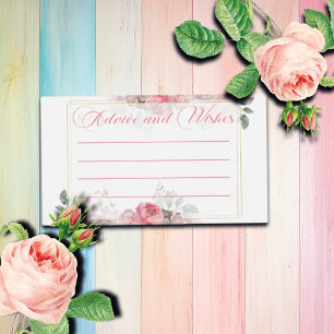 Blush Pink Roses Advice and Wishes Card
