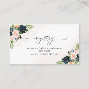 Blush Pink Roses Bridal Shower Registry Card