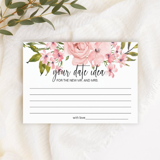 Blush Pink Roses Date Night Idea Shower Game Stationery (Creator Uploaded)