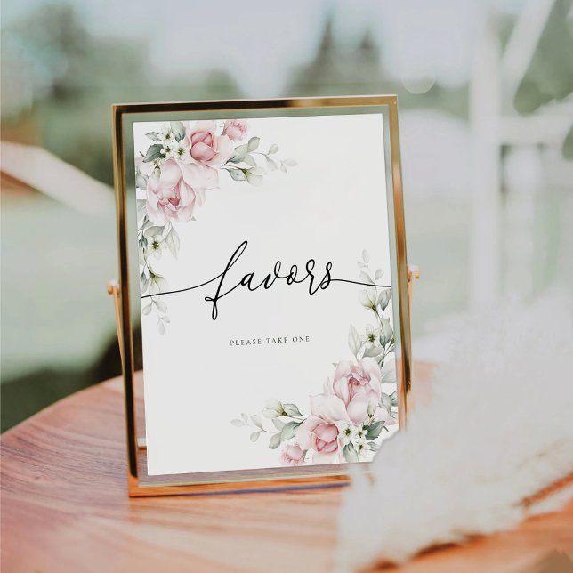 Blush Pink Roses Favours Sign (Creator Uploaded)