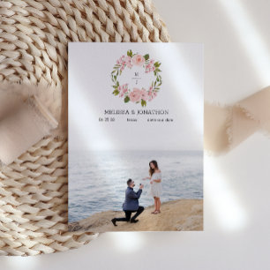 Blush Pink Roses Floral Image Save The Date