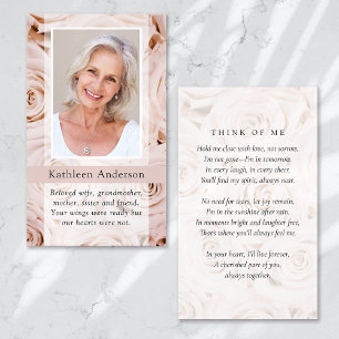 Blush Pink Roses Memorial Card