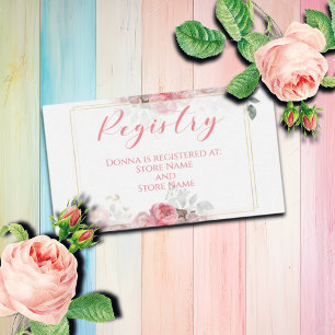Blush Pink Roses Registry Card