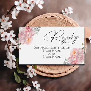 Blush Pink Roses Registry Card