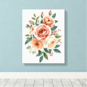 Blush Pink Roses Watercolor Floral Print