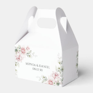Blush Pink Roses Wedding Ceremony Favour Box