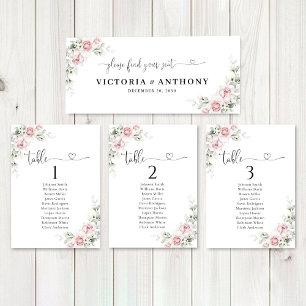 Blush Pink Roses Wedding Head Table Sign