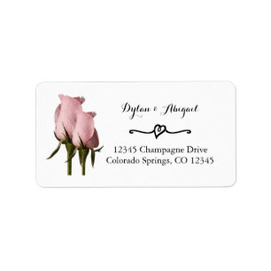 Blush Pink Roses Wedding Return Address Label