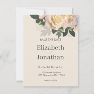 Blush Pink Roses Wedding Save The Date   Postcard