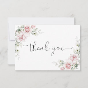Blush Pink Roses Wedding Thank You Car Card