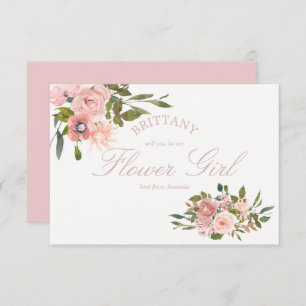 Blush Pink Roses Will You Be My Flower Girl Invitation