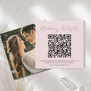 Blush Pink RSVP Wedding Website Card