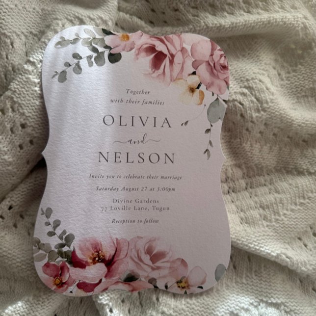 Blush Pink & Sage Green Floral Wedding Invitation (Creator Uploaded)