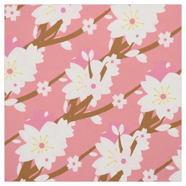 Blush pink Sakura CHerry Blossom Japanese Fabric (Swatch)