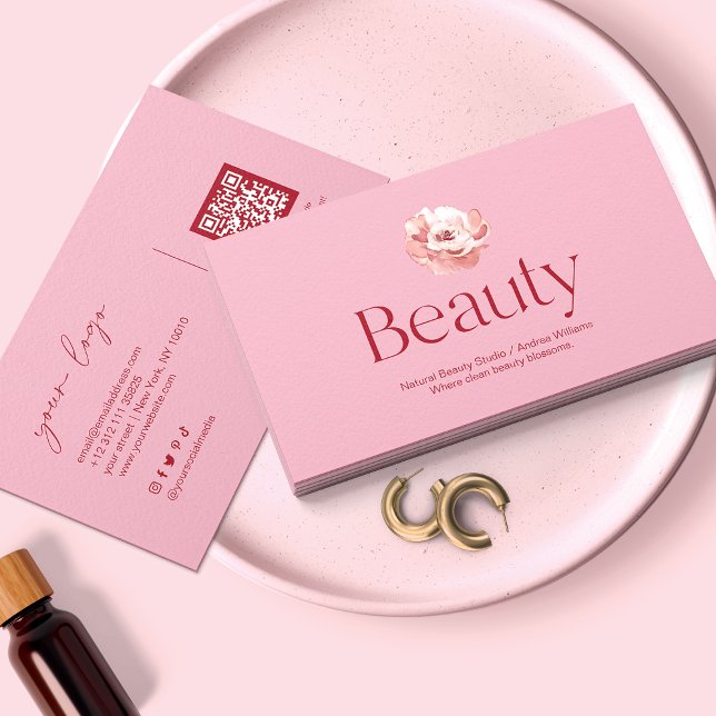 Blush Pink Salon Beauty Business Card (Creator Uploaded)