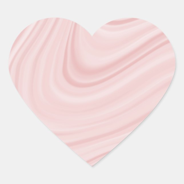 Blush pink satin agate swirls heart sticker (Front)