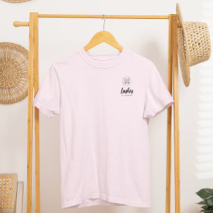 Blush Pink Script Logo Lash Studio Staff T-Shirt