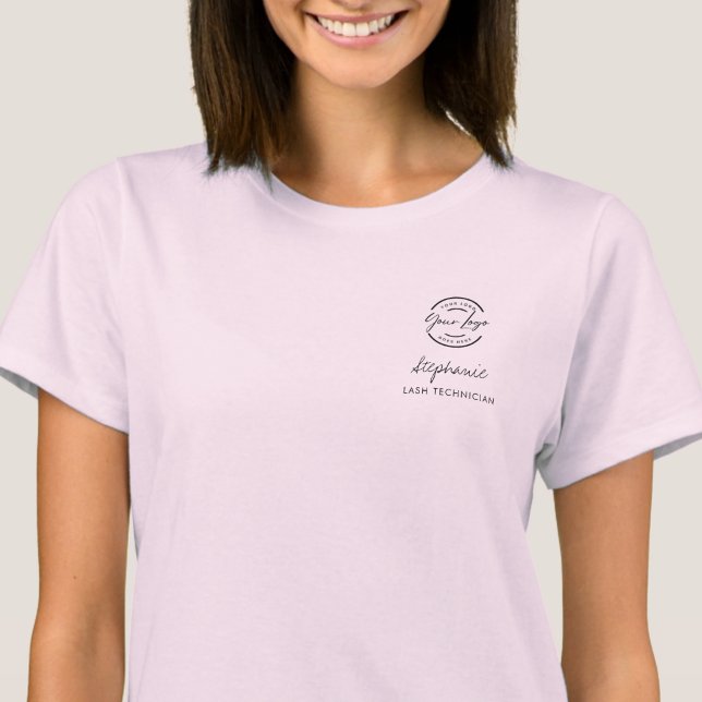 Blush Pink Script Logo Lashes Staff T-Shirt (Creator Uploaded)