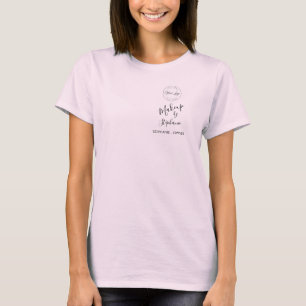 Blush Pink Script Logo Makeup Staff  T-Shirt