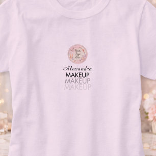 Blush Pink Script Logo Makeup Staff T-Shirt