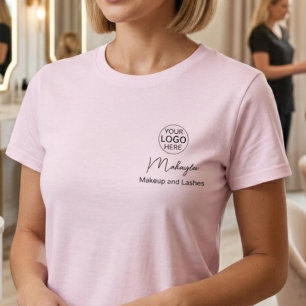 Blush Pink Script Logo Makeup Staff T-Shirt