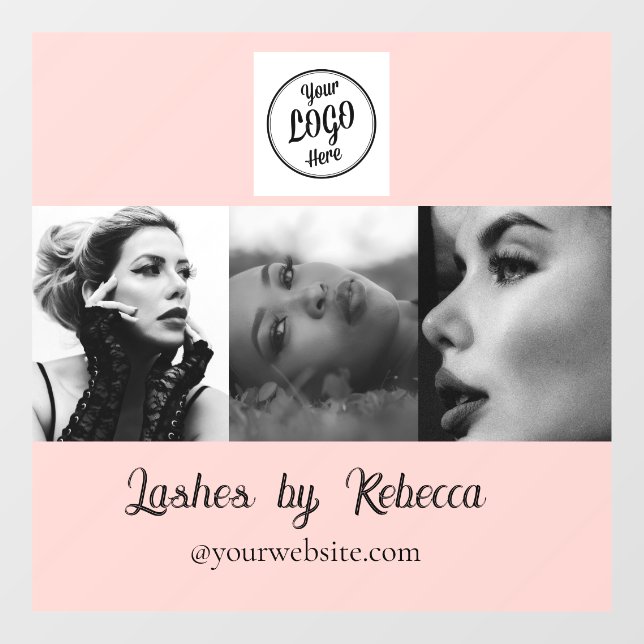 Blush Pink Script Logo Photo Eye Lashes Studio (Sheet)