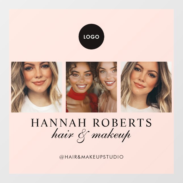 Blush Pink Script Logo Photo Hair Makeup Studio (Sheet)