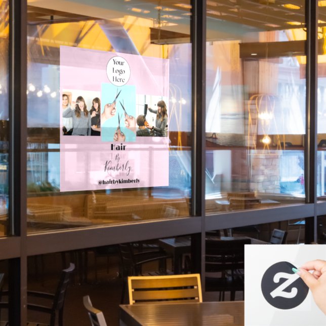 Blush Pink Script Logo Photo Hair Salon (Restaurant Window)