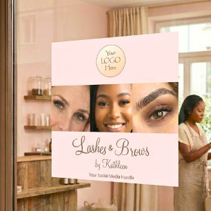 Blush Pink Script Logo Photo Lashes Brows Studio